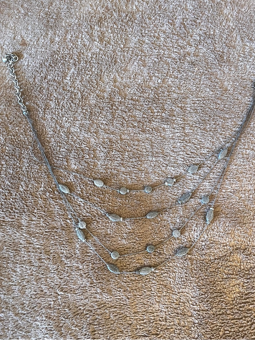 Chico's Silver-Tone Layered Bead Necklace